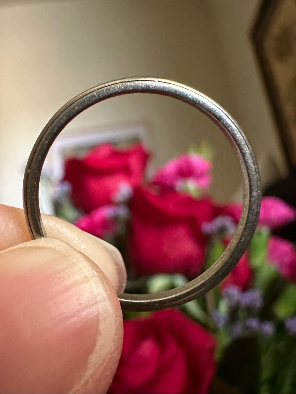 Antique 10k Solid White Gold JR Wood & Son’s Wedding Band Ring Size 8 - Picture 6 of 15